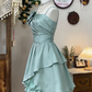 Chic Homecoming Dress Spaghetti Strap Bowknot Pleated Back to School Outfits Party Dress  D6624