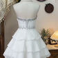 Chic Homecoming Dress Sweetheart Rinestone Cascade Back to School Outfits Party Dress  D6623