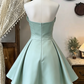 Chic Homecoming Dress Strapless Pleated Bowknot Back to School Outfits Party Dress  D6622