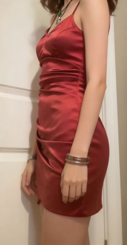 Charming Homecoming Dress Red Spaghetti Strap Back to School Outfits Party Dress D6655