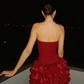 Elegant Homecoming Dress Sweetheart Cascade Back to School Outfits Party Dress D6658
