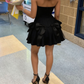 Elegant Homecoming Dress Strapless Bowknot Back to School Outfits Party Dress D6659