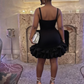 Elegant Homecoming Dress Square Flouncing Back to School Outfits Party Dress D6662