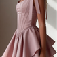 New Homecoming Dress Spaghetti Strap Pleated Back to School Outfits Party Dress D6667
