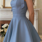 New Homecoming Dress Sweetheart Bowknot Pleated Back to School Outfits Party Dress D6671