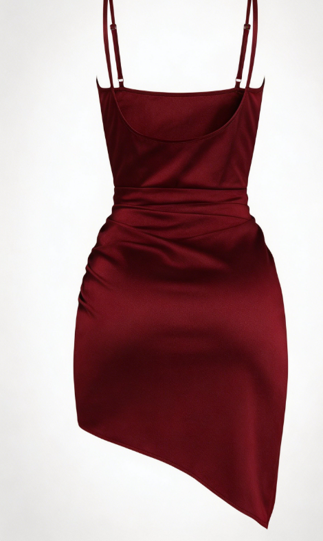New Homecoming Dress Spaghetti Strap Pleated Hi-Lo Back to School Outfits Party Dress D6674