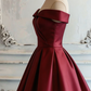 New Homecoming Dress Bardot Pleated Back to School Outfits Party Dress D6676
