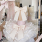 New Homecoming Dress Strapless Lace Bowknot Cascade Back to School Outfits Party Dress D6685