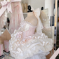 New Homecoming Dress Strapless Lace Bowknot Cascade Back to School Outfits Party Dress D6685