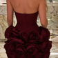 New Homecoming Dress Strapless Flower Cascade Back to School Outfits Party Dress D6687
