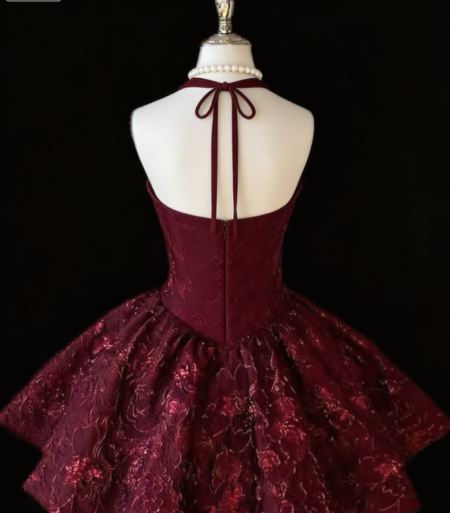 New Homecoming Dress Halter Back to School Outfits Party Dress D6691
