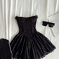 Stunning Homecoming Dress Black Sweetheart Lace Pleated Back to School Outfits Party Dress D6703