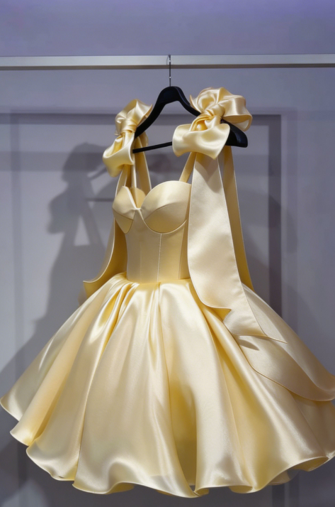 Charming Homecoming Dress Sweetheart Bowknot Pleated Back to School Outfits Party Dress D6711
