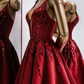 Charming Homecoming V Neck Red Sequins Backless Back to School Outfits Party Dress D6715