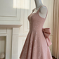 Elegant  Homecoming Square Sequins Backless Bowknot Back to School Outfits Party Dress D6720