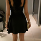 Chic Homecoming Square Black Back to School Outfits Party Dress D6724