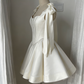 Chic Homecoming Dress Spaghetti Strap Pleated Bowknot Back to School Outfits Party Dress D6731