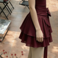 Chic Homecoming Dress V Neck Bowknot Tulle Pleated Back to School Outfits Party Dress D6736