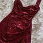 Chic Homecoming Dress Spaghetti Strap Sequins Back to School Outfits Party Dress D6738