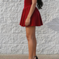 Chic Homecoming Dress Square Pleated Back to School Outfits Party Dress D6744