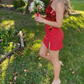 Chic Homecoming Dress One Shoulder Two Pieces Split Back to School Outfits Party Dress D6745