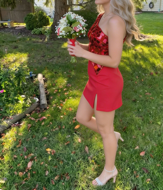 Chic Homecoming Dress One Shoulder Two Pieces Split Back to School Outfits Party Dress D6745