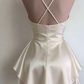 Chic Homecoming Dress Spaghetti Strap Pleated Back to School Outfits Party Dress D6746