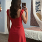 Chic Homecoming Dress Spaghetti Strap Red Back to School Outfits Party Dress D6748