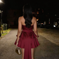 Chic Homecoming Dress Strapless Pleated Soutache Back to School Outfits Party Dress D6749