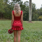 Chic Homecoming Dress Spaghetti Strap Pleated Flouncing Back to School Outfits Party Dress D6751