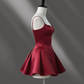 Chic Homecoming Dress Spaghetti Strap Pleated Back to School Outfits Party Dress D6756