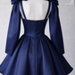 Chic Homecoming Dress Square Pleated Bowknot Back to School Outfts Party Dress D6758