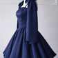 Chic Homecoming Dress Square Pleated Bowknot Back to School Outfts Party Dress D6758
