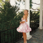 Chic Homecoming Dress Off the Shoulder Pleated Flouncing Back to School Outfts Party Dress D6759