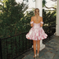 Chic Homecoming Dress Off the Shoulder Pleated Flouncing Back to School Outfts Party Dress D6759