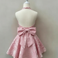 Chic Homecoming Dress V Neck Pleated Bowknot Back to School Outfits Party Dress D6762