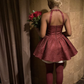 Chic Homecoming Dress Strapless Pleated Back to School Outfts Party Dress D6764