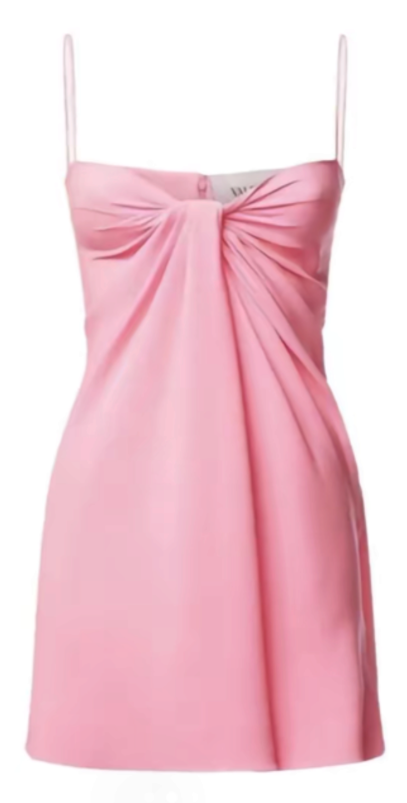 Chic Homecoming Dress Spaghetti Strap Pleated Pink Back to School Outfts Party Dress D6765