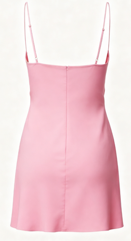 Chic Homecoming Dress Spaghetti Strap Pleated Pink Back to School Outfts Party Dress D6765