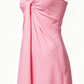 Chic Homecoming Dress Spaghetti Strap Pleated Pink Back to School Outfts Party Dress D6765