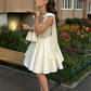 New Homecoming Dress Square Bowknot Pleated Back to School Outfts Party Dress D6770