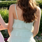 New Homecoming Dress Spaghetti Strap Flouncing Cascade Back to School Outfts Party Dress D6772