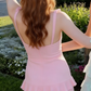 New Homecoming Dress Sheer Strap Flouncing Hugging Back to School Outfts Party Dress D6773