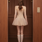 Elegant Homecoming Dress V Neck Tulle Bowknot Back to School Outfits Party Dress D6793