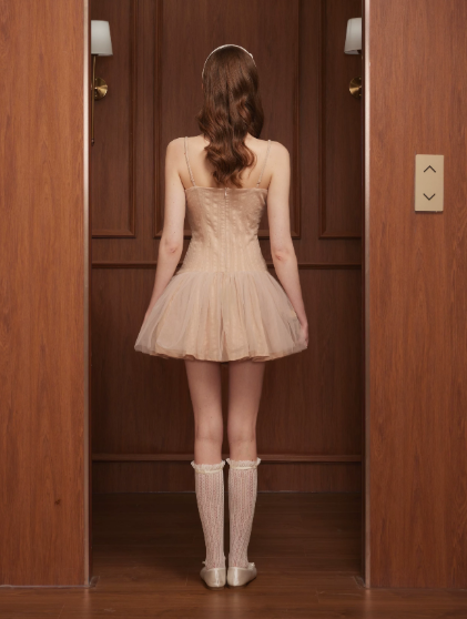 Elegant Homecoming Dress V Neck Tulle Bowknot Back to School Outfits Party Dress D6793