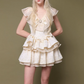 Elegant Homecoming Dress V Neck Rinestone Cascade Back to School Outfits Party Dress D6797