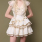 Elegant Homecoming Dress V Neck Rinestone Cascade Back to School Outfits Party Dress D6797