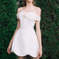 Elegant Homecoming Dress Off the Shoulder Flower Back to School Outfits Party Dress D6803