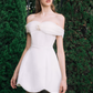 Elegant Homecoming Dress Off the Shoulder Flower Back to School Outfits Party Dress D6803