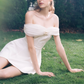 Elegant Homecoming Dress Off the Shoulder Flower Back to School Outfits Party Dress D6803